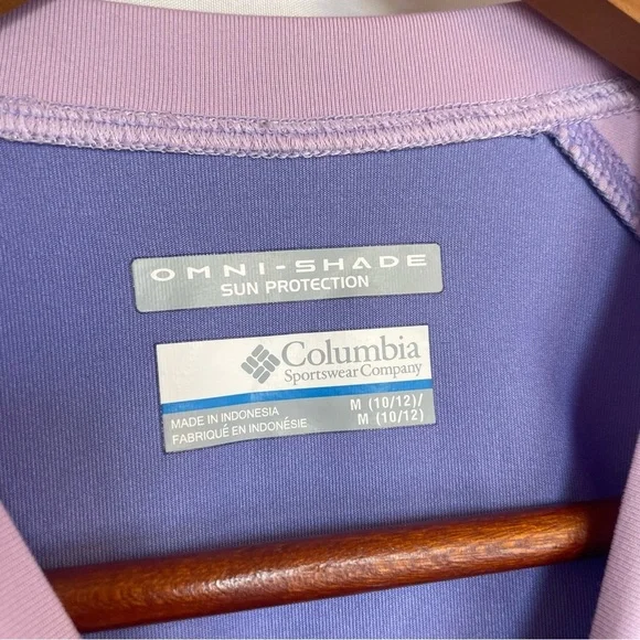 COLUMBIA Girls Two Toned Purple Long Sleeve Omni Shade Shirt Size 10 - Picture 4 of 8